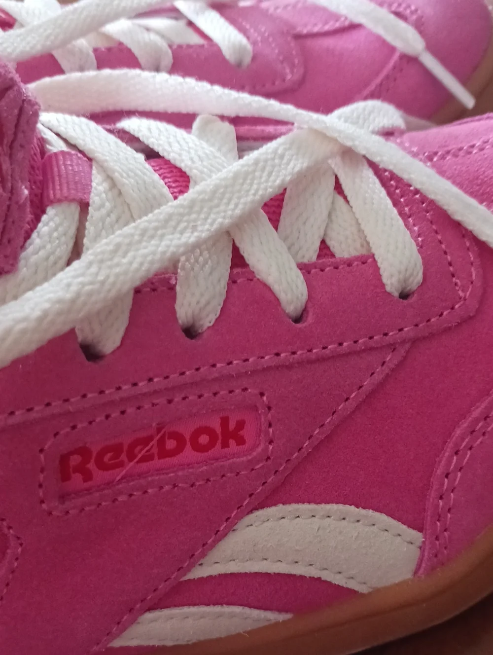 Reebok Women's Bright Pink Lace-Up Athletic Sneakers